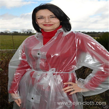 White translucent pvc adult rainwear